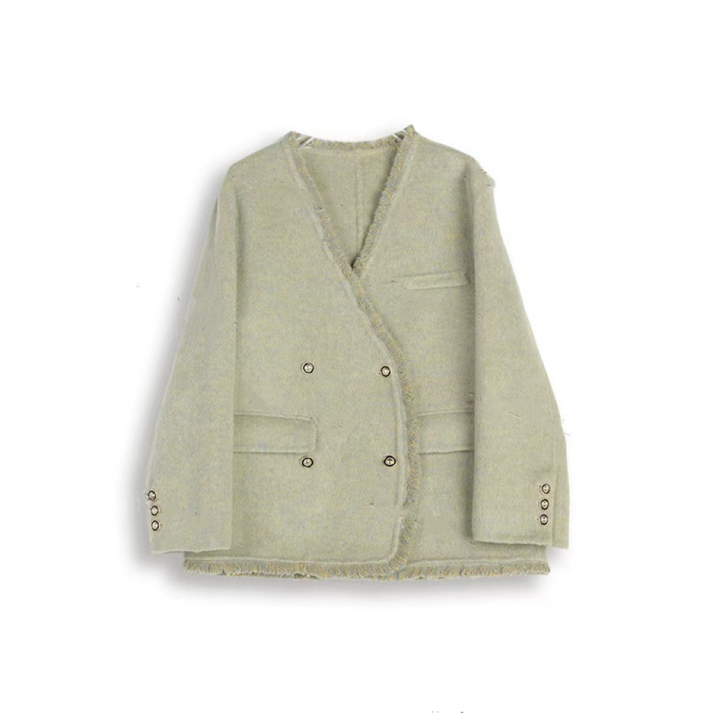 秋上新流苏羊毛大衣气质轻奢休闲时尚外套AW558