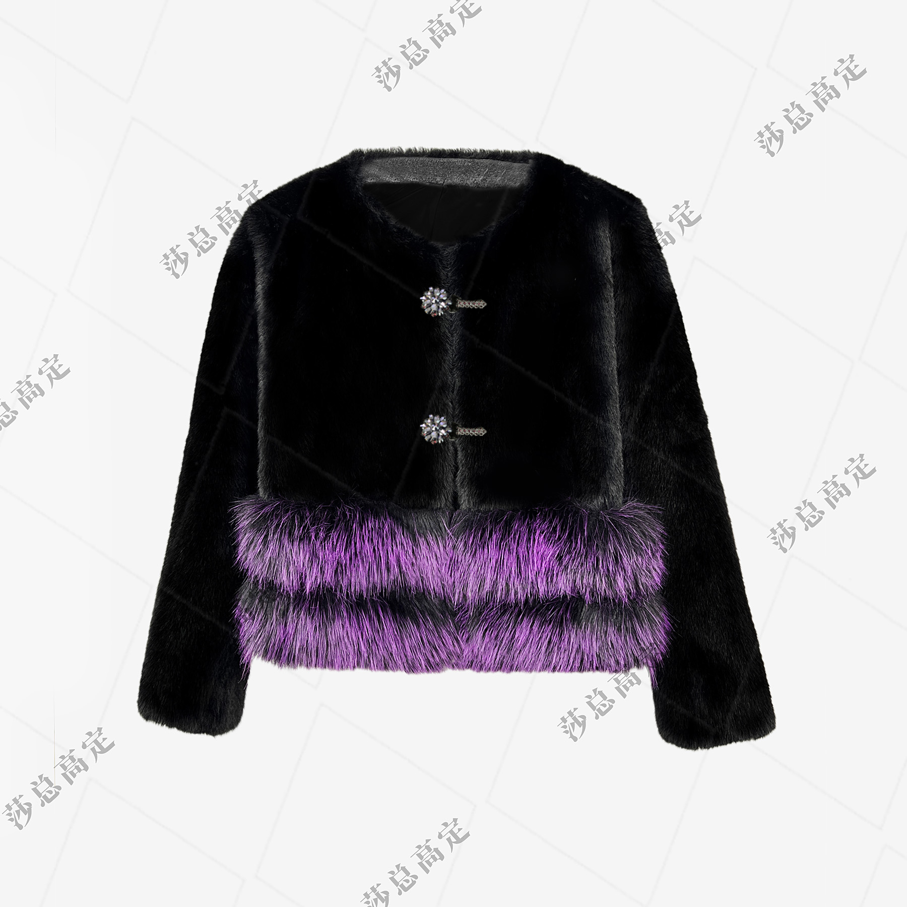 【夏夏专属】冬季新款气质名媛下摆撞色设计显高百搭外套女D0105