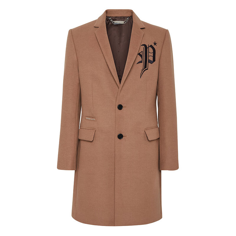 PHILIPP PLEIN风衣 男士"Gothic P"哥特式长款大衣外套 菲历沛