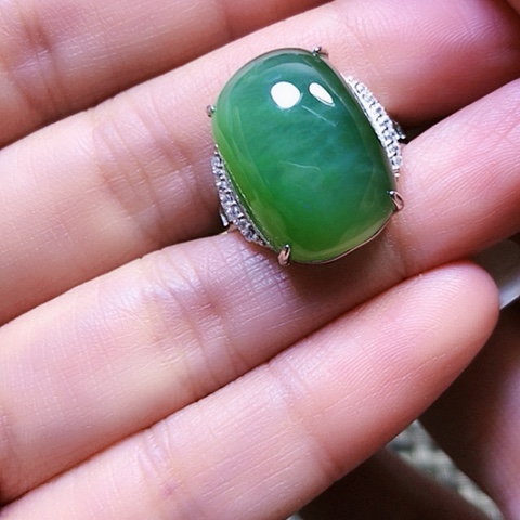 和田玉银S925镶嵌挂件