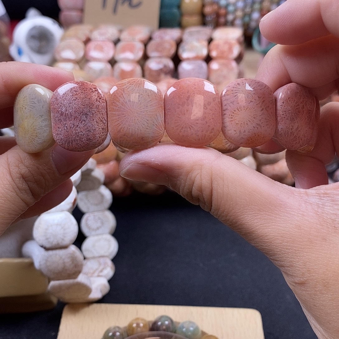 硅化珊瑚（珊瑚玉）未镶嵌手牌 上新 14