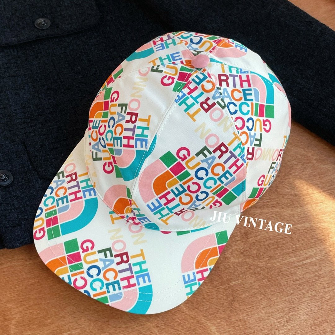 99新 GUCCI/古驰 北面联名限量款 logo棒球帽BJM2-7323 尺寸58