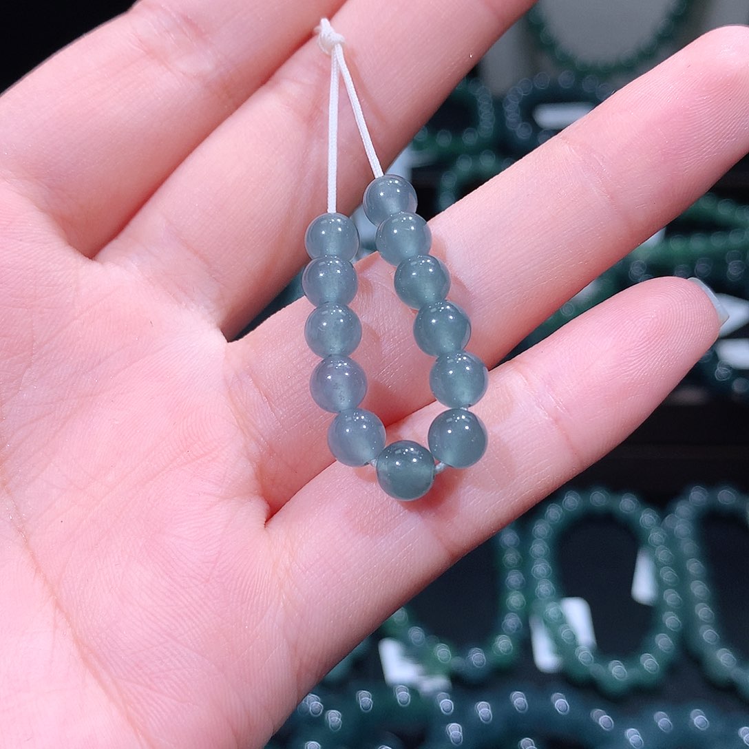 未镶嵌手链翡翠汐*天然a货翡翠手串1颗