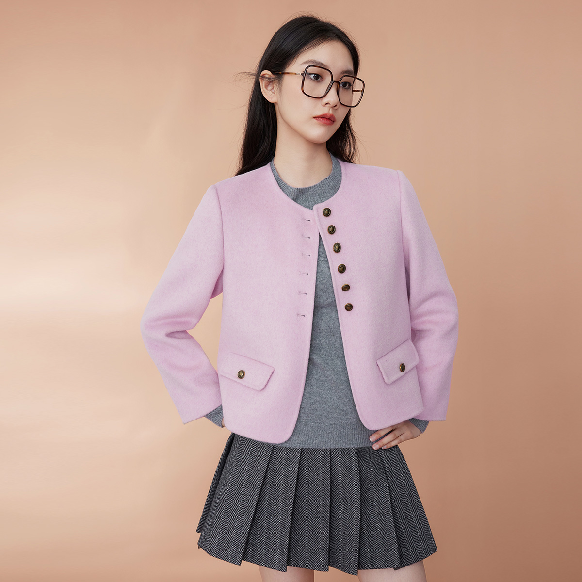【诗语专属】EVA OUXIU/伊华欧秀小香风外套55DLS6502
