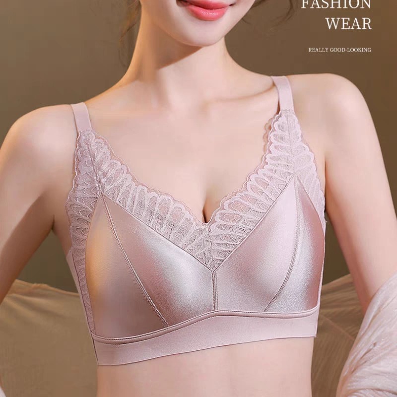 （风华绝代）玮恩丝珠光缎面无痕内衣女内含蛋白法式轻奢蕾丝上托