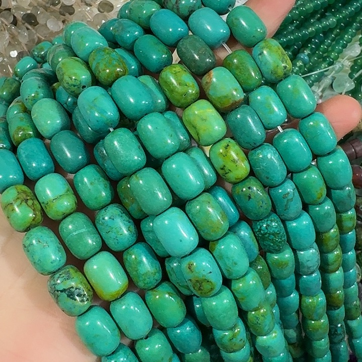 玛瑙/玉髓合金珠宝半成品一条10x14mm桶珠