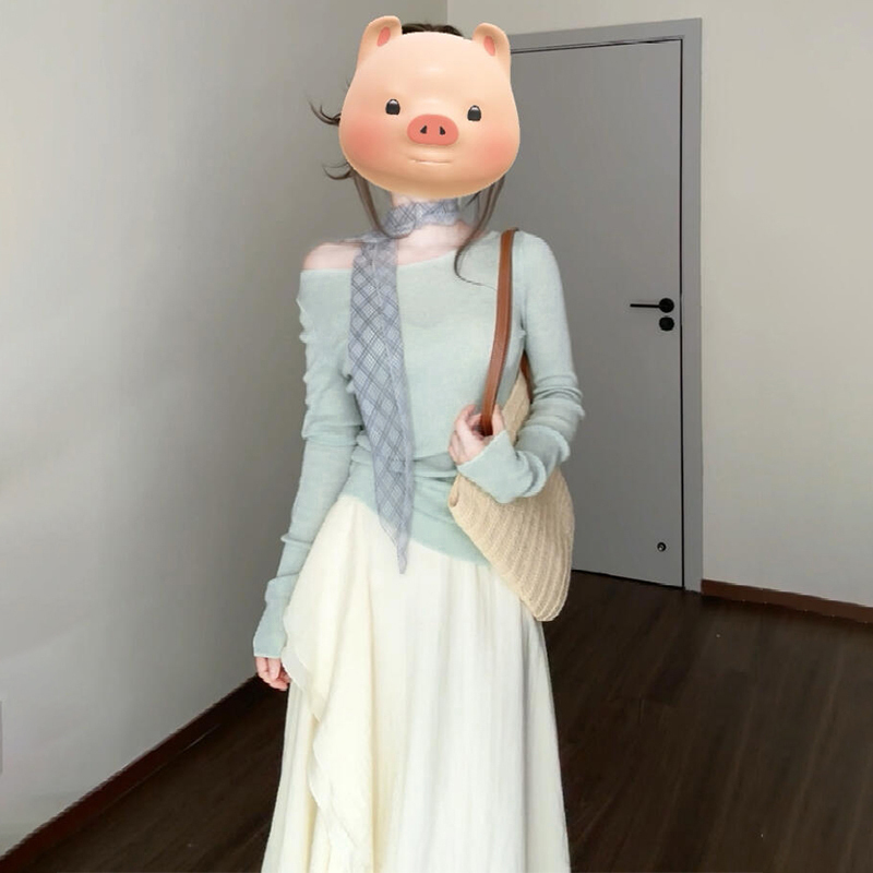 早秋气质穿搭长袖连衣裙子女2025新款温柔套装长裙0767