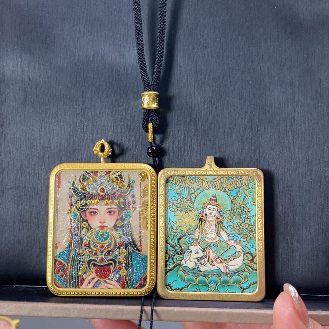 吊坠妮*妈美丽的唐卡结缘