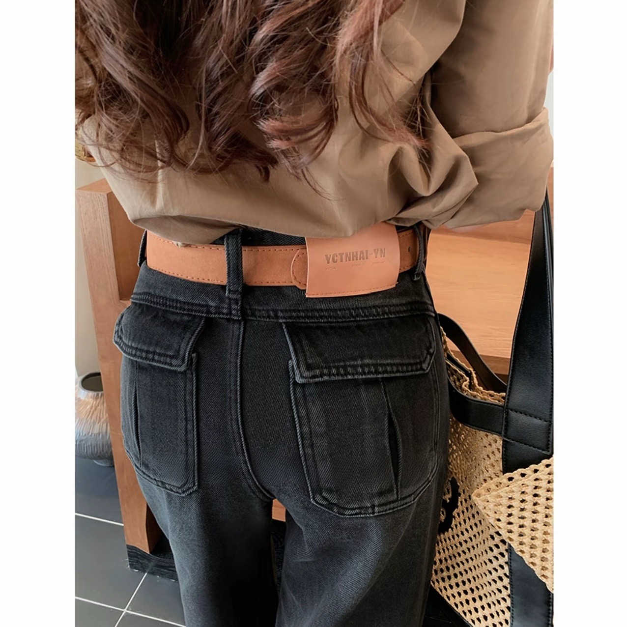 【现货加厚/加绒✈️运费险】韩版黑灰牛仔裤高腰窄版直筒女秋冬加绒