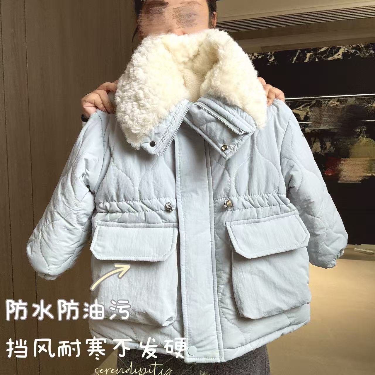 女童夹棉外套秋冬装2025新款潮儿童百搭上衣韩版女孩加厚棉服洋气