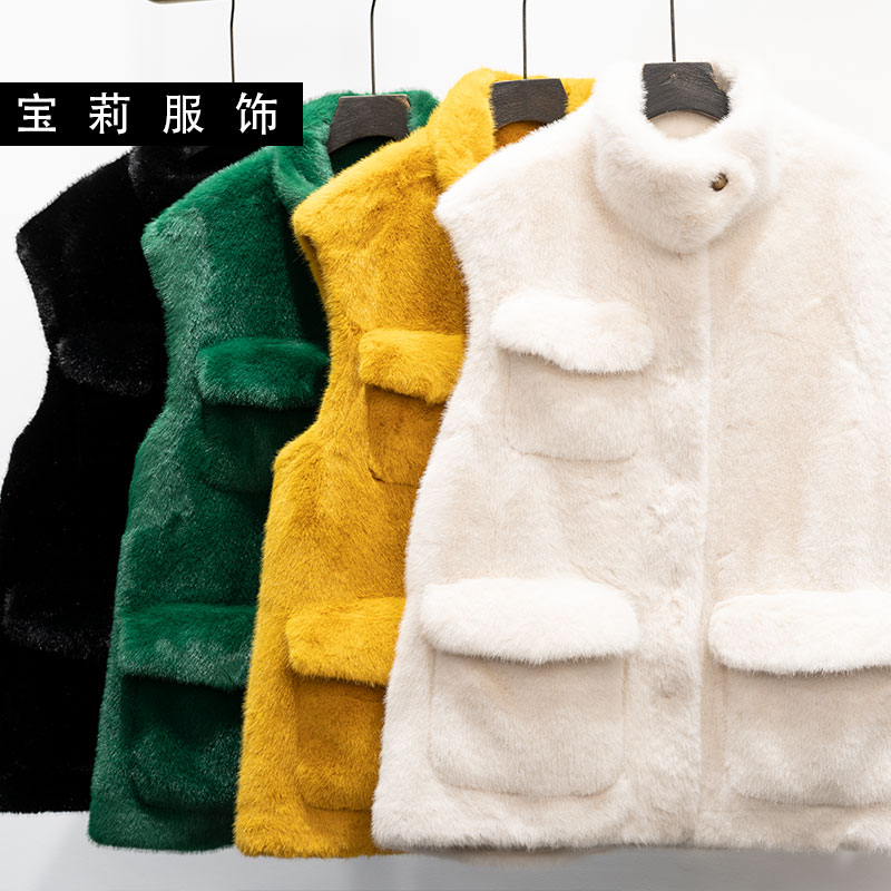秋冬女装背心马甲毛绒感保暖洋气外套时尚上衣2228