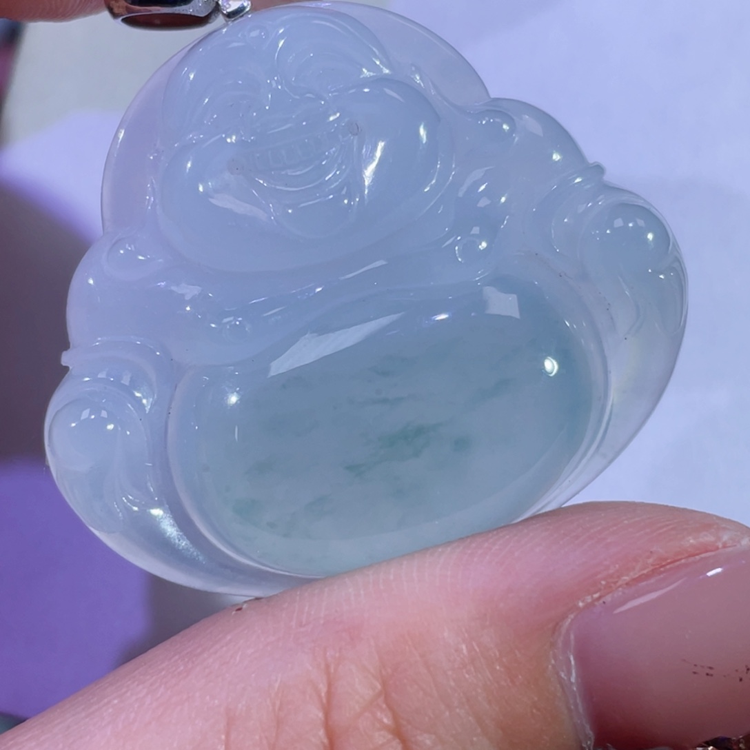 翡翠颈饰18K金镶嵌佛公