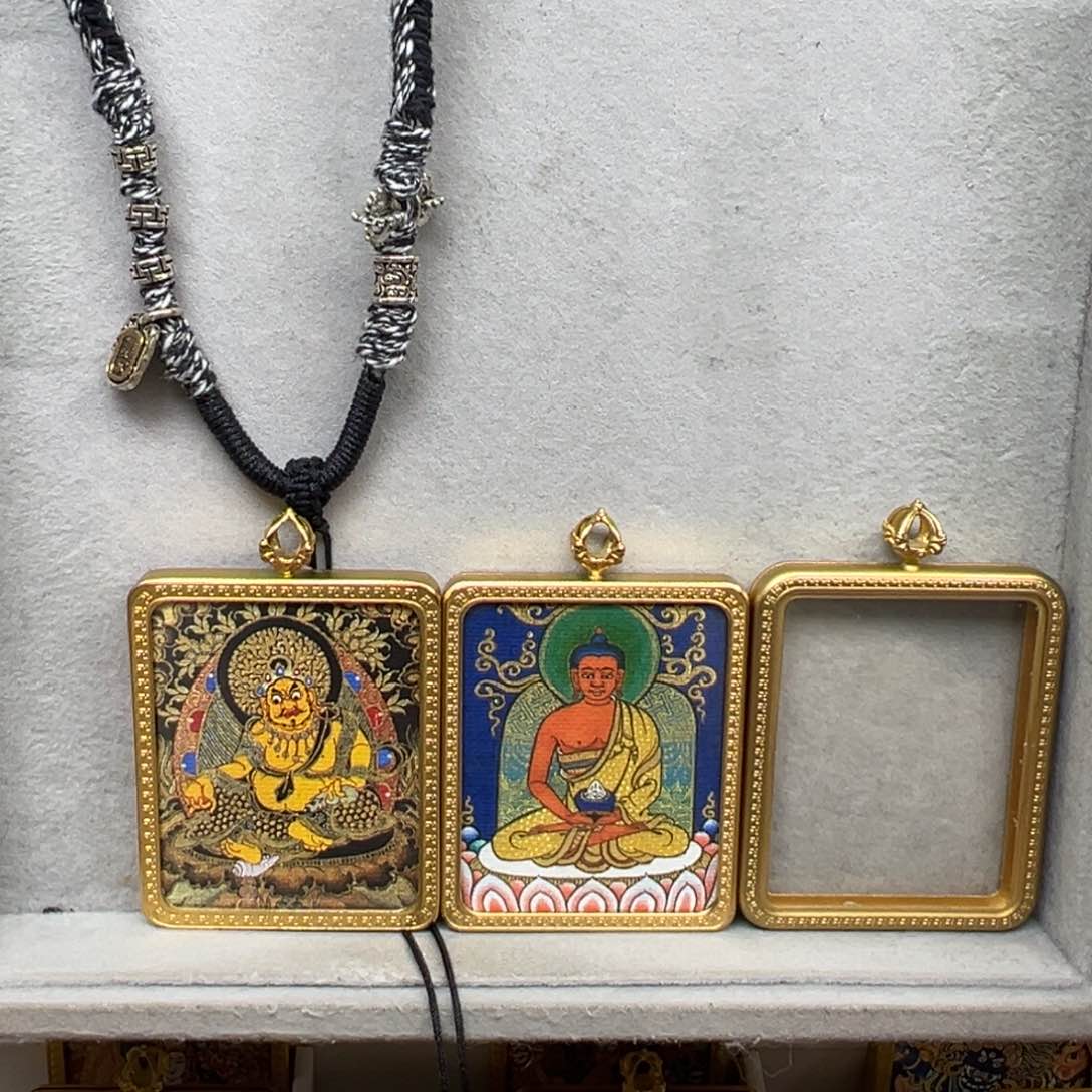 吊坠暖**计铜双面黄老爷阿弥绳子9号