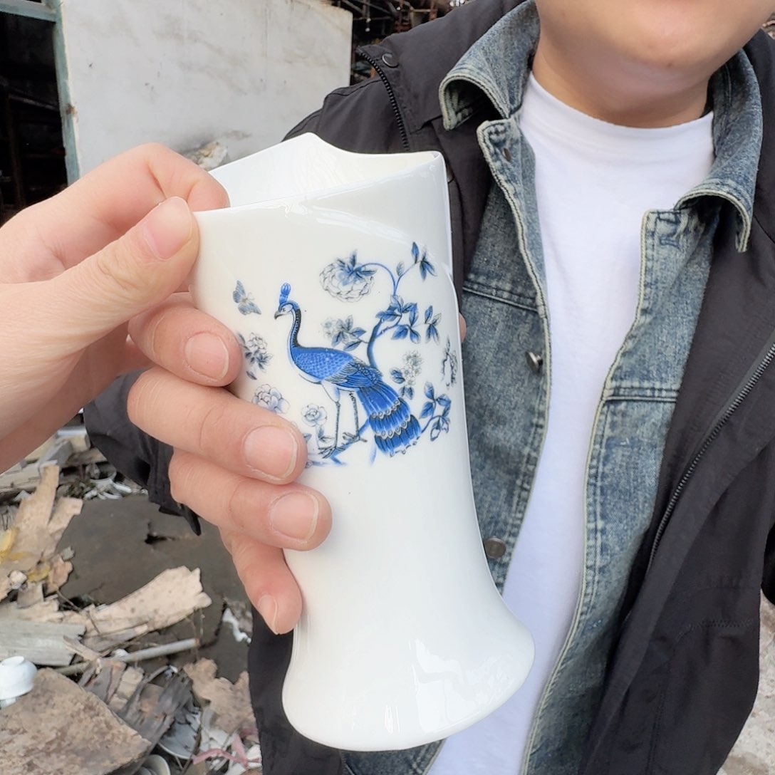 摆件景德镇高温陶瓷饭勺筷子桶