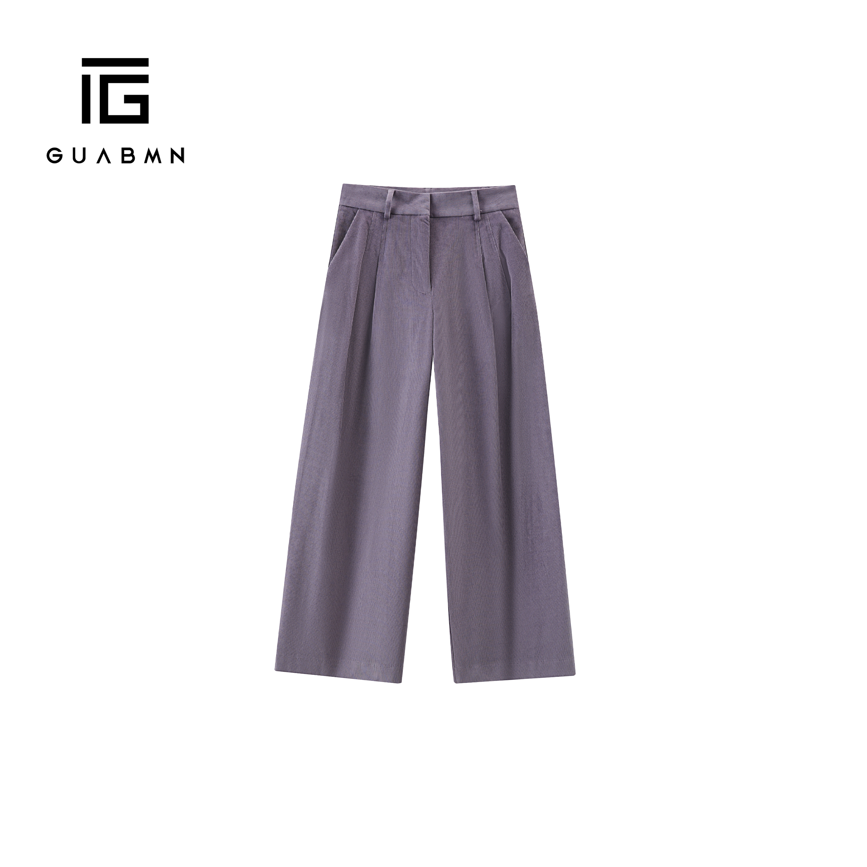 GUABMN2025秋季新款高级感法式复古遮肉显瘦阔腿直筒休闲裤6055