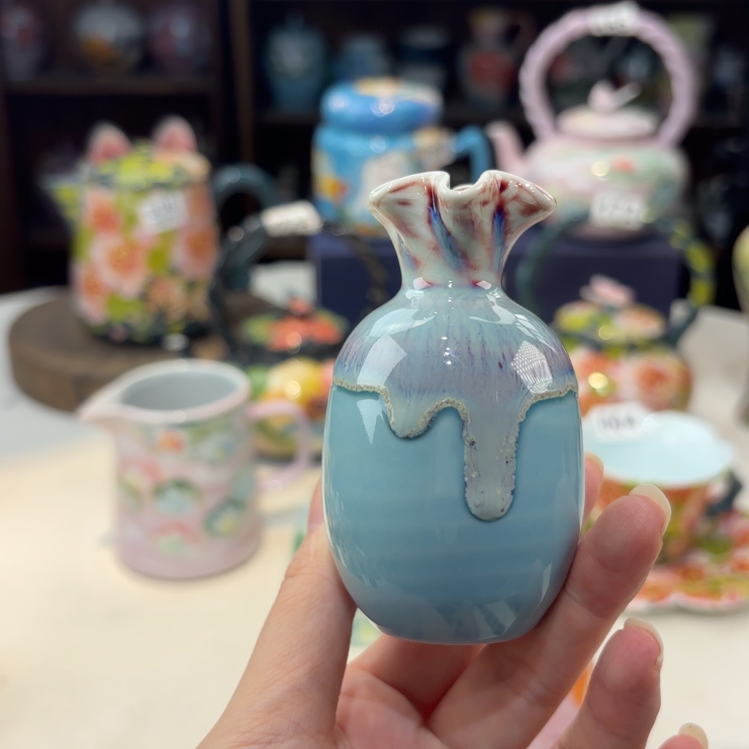 景德镇手绘高温釉下彩陶瓷茶具