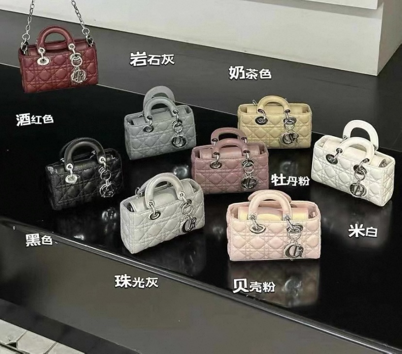 2025年戴妃包新款mini横板真皮精致时髦经典手提链条包