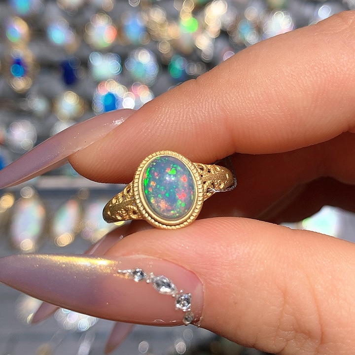 欧泊欧泊戒指t银S925镶嵌