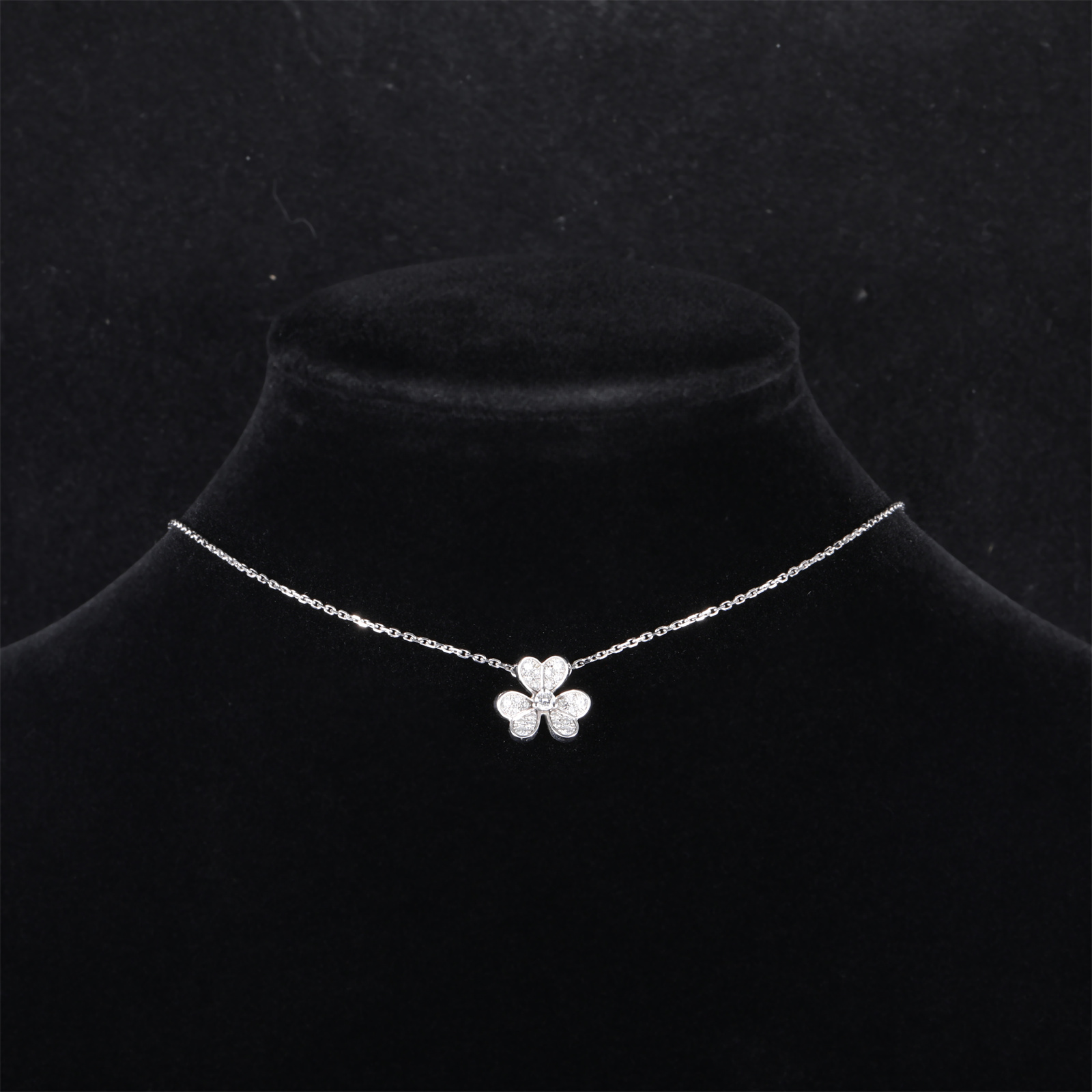 99新 梵克雅宝 小花佳珊P205438376 Frivole 花朵 项链 迷你 满钻