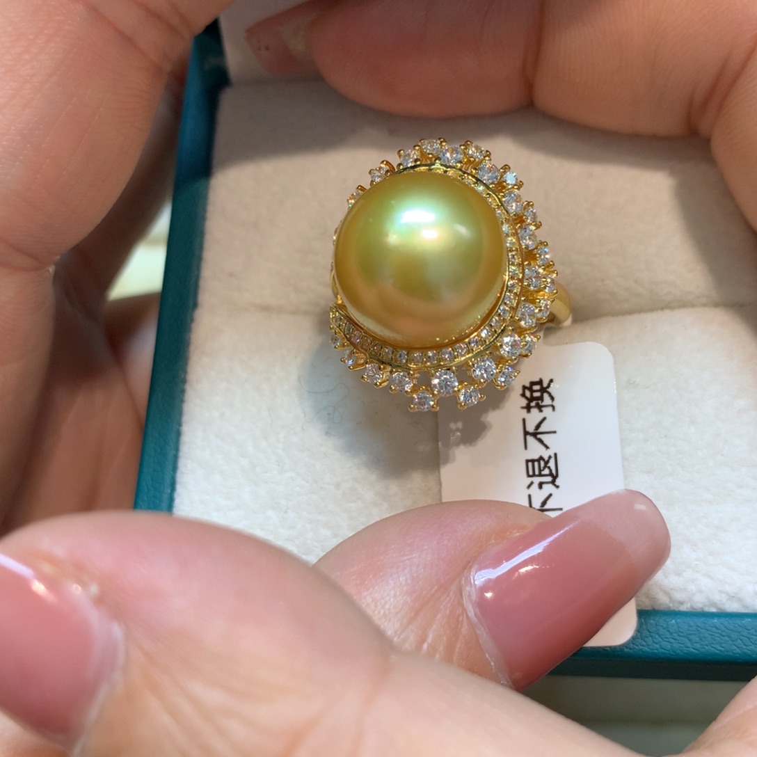 海水珍珠戒指银S925镶嵌