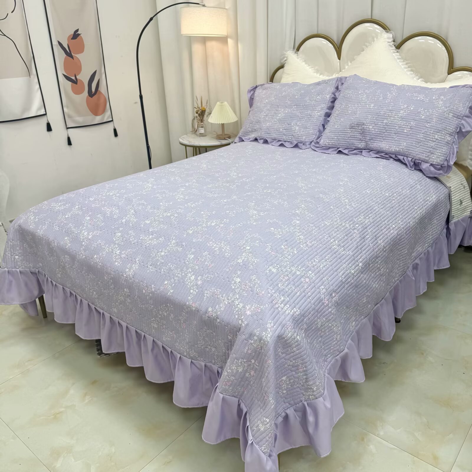 （紫芸）200*230简约舒适柔软亲肤四季通用多功能床盖