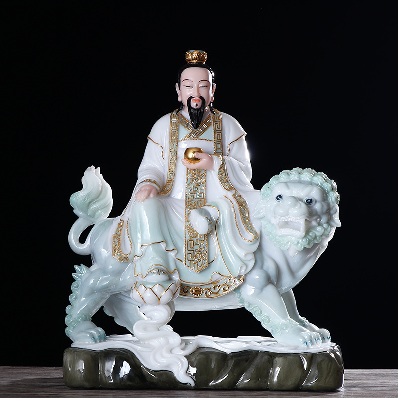 圆通工艺厂家直供玉石粉压铸16寸青华大帝太乙救苦天尊像批发