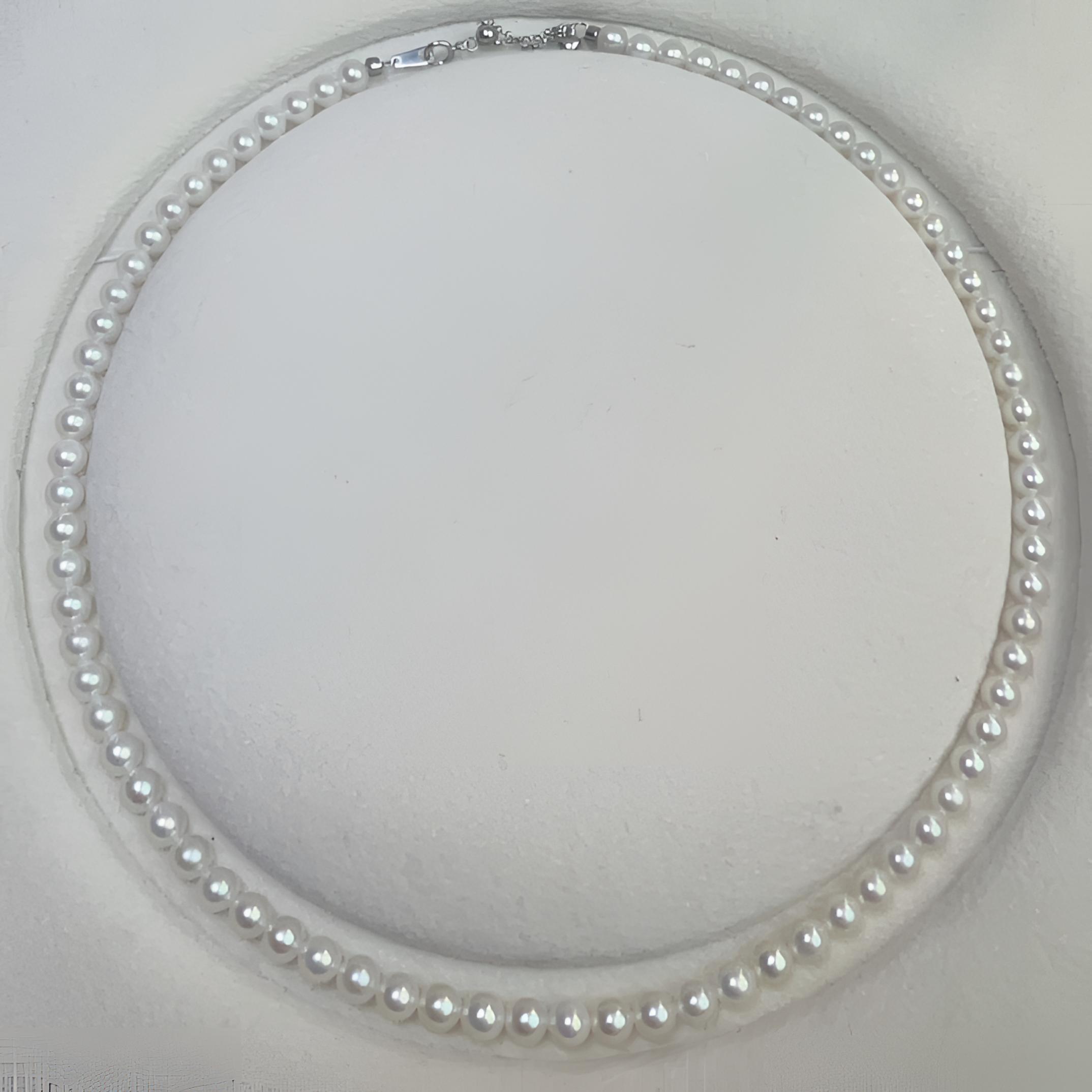 李氏珍珠 4-5淡水珍珠近正圆微瑕气质白色时尚百搭简约