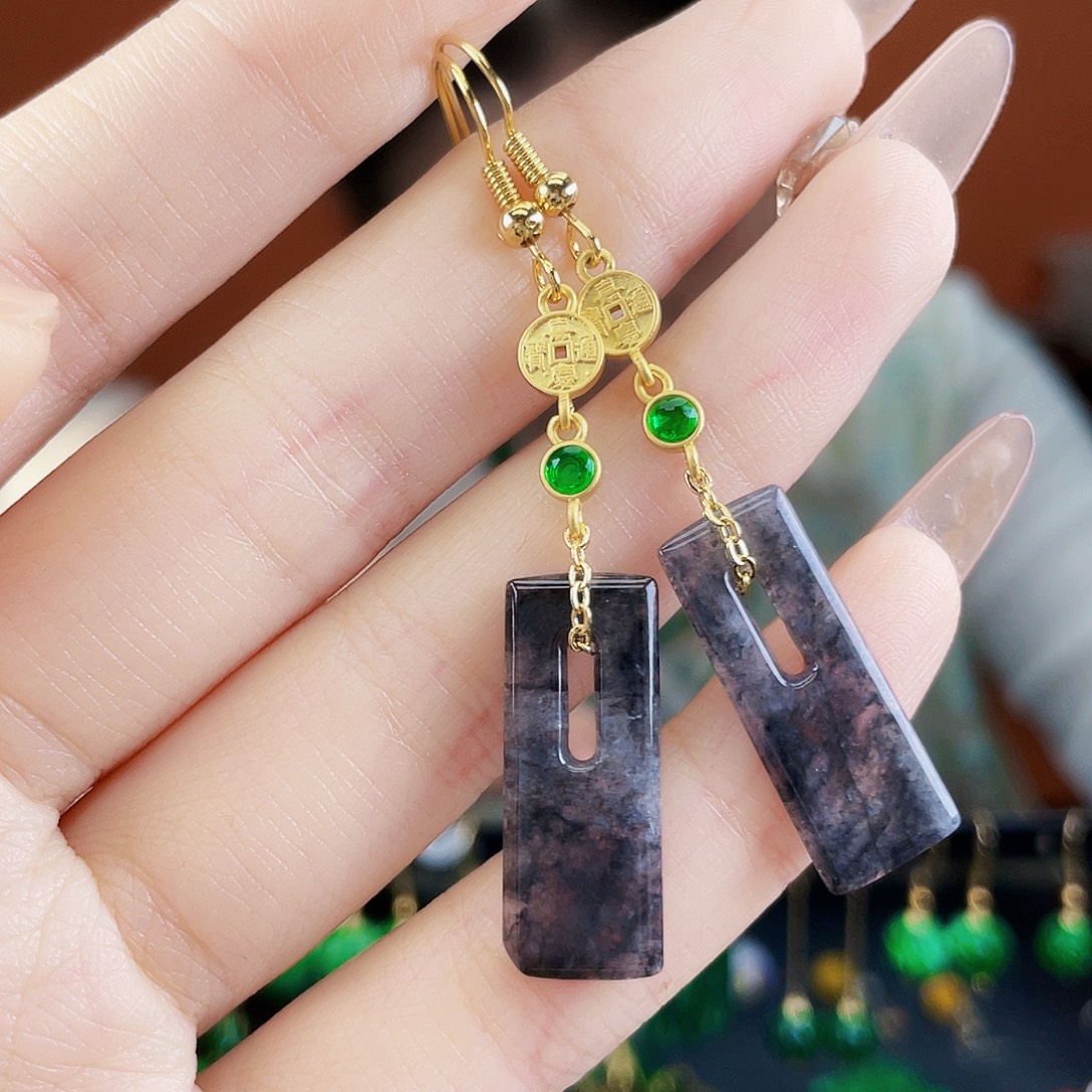 翡翠未镶嵌耳饰饰品