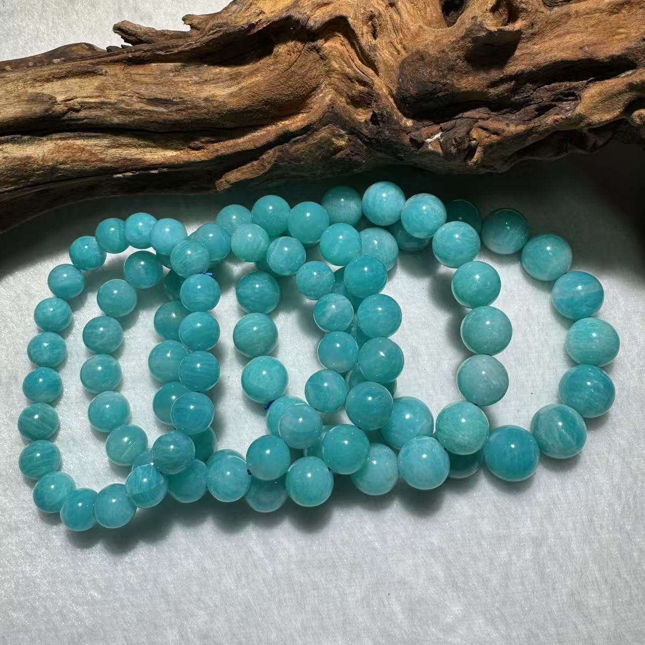 [水晶研究员]  天然天河石(亚马逊石)手串 Z49 多样性发其一