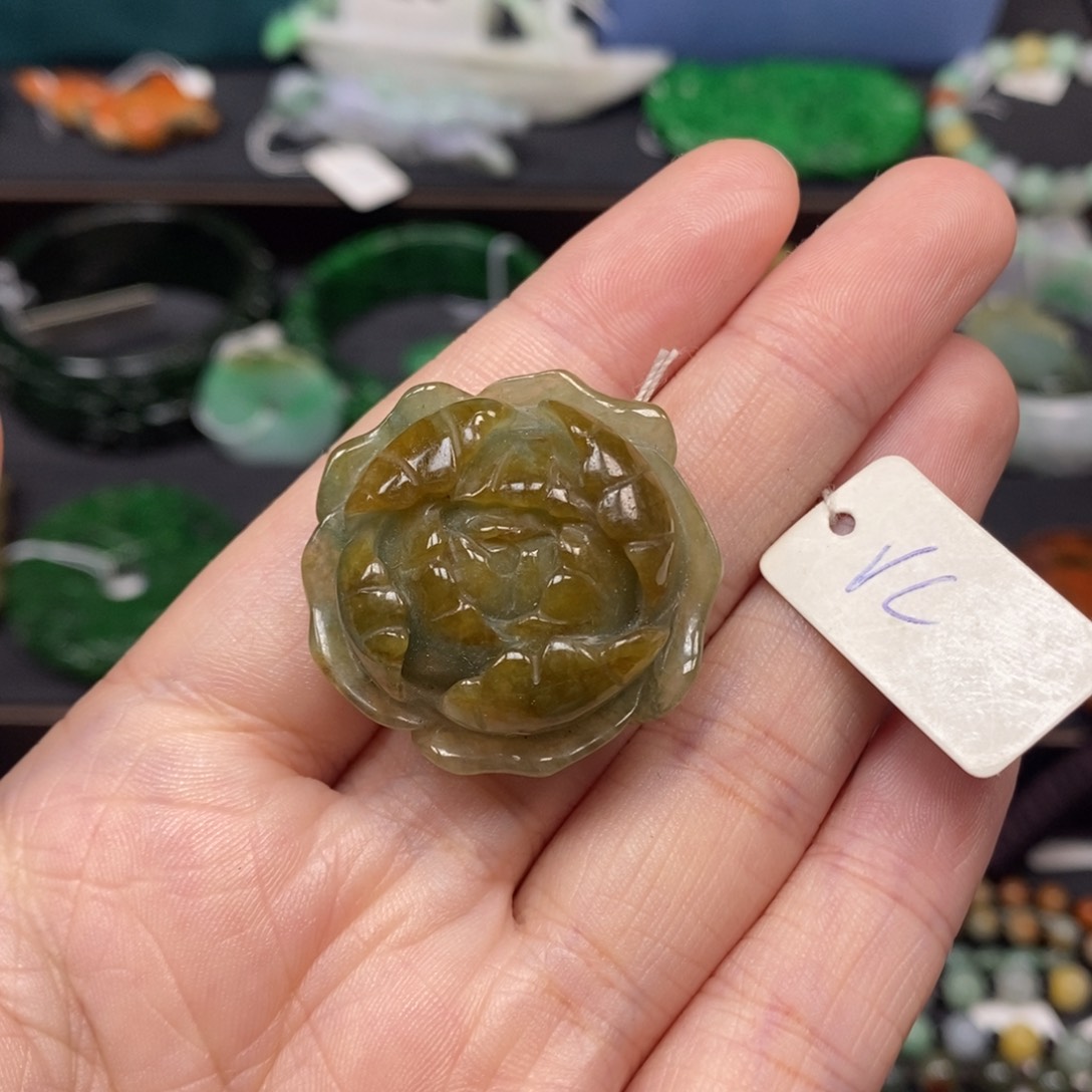 翡翠颈饰未镶嵌花开富贵49号