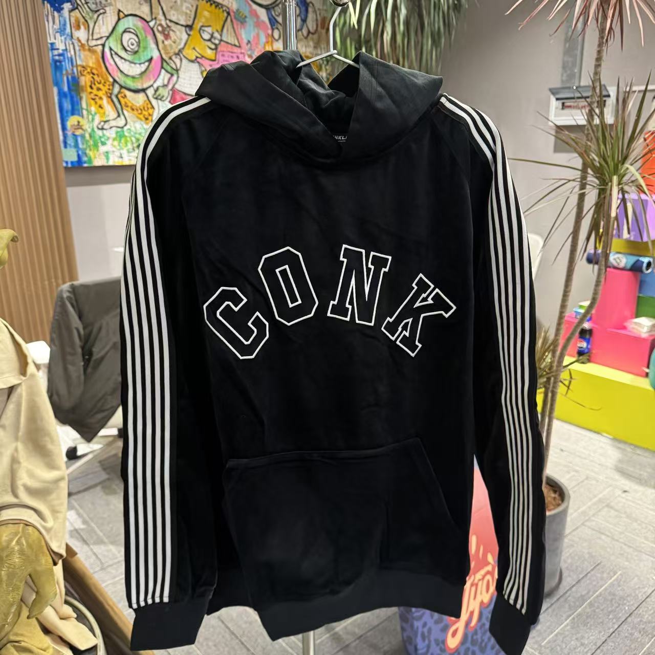 【聚猩03】CONKLAB 黑色绒面连帽卫衣 潮流服饰 尺码可选