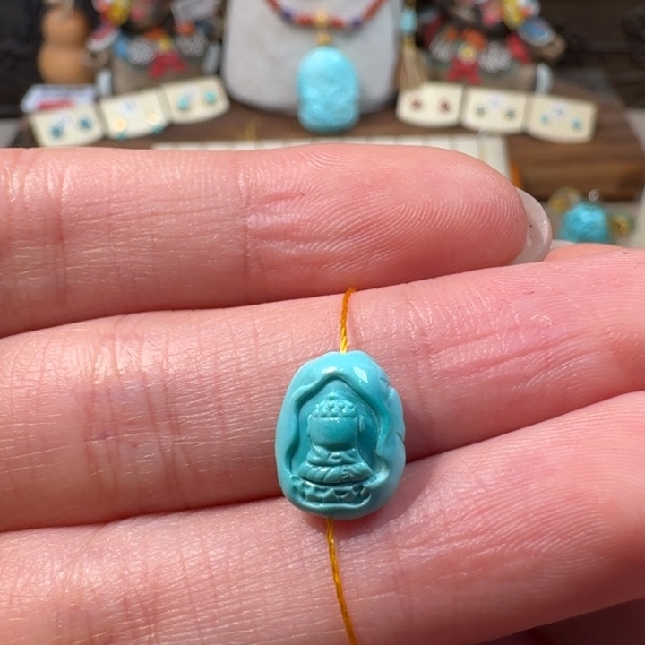 绿松石未镶嵌无相佛配饰