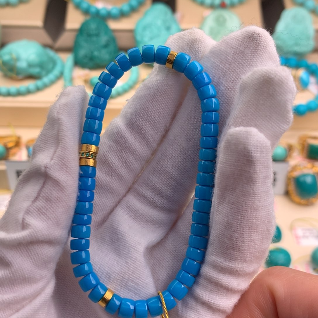 绿松石珠宝奇石18K金镶嵌