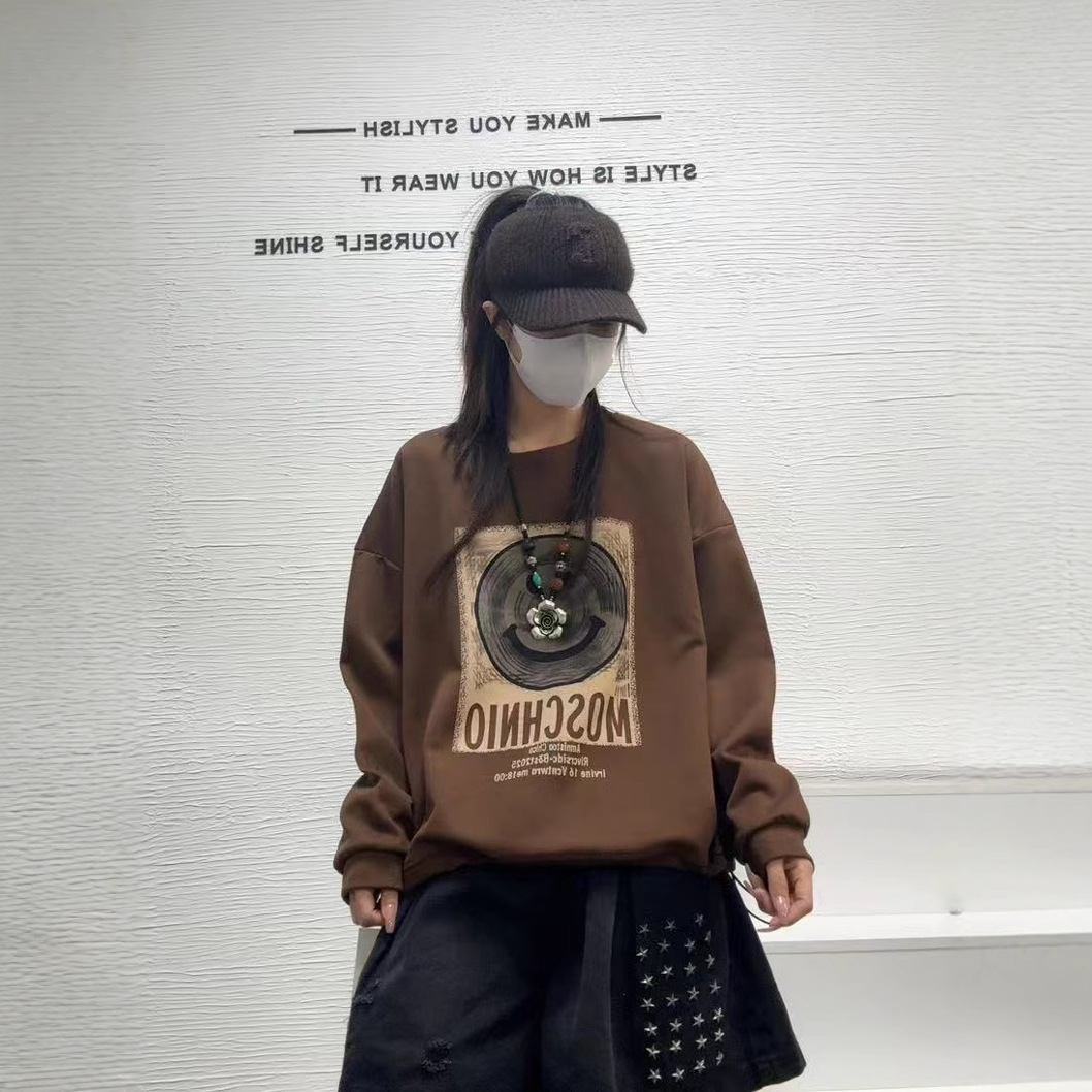 简约宽松个性春秋被个性洋气套头卫衣