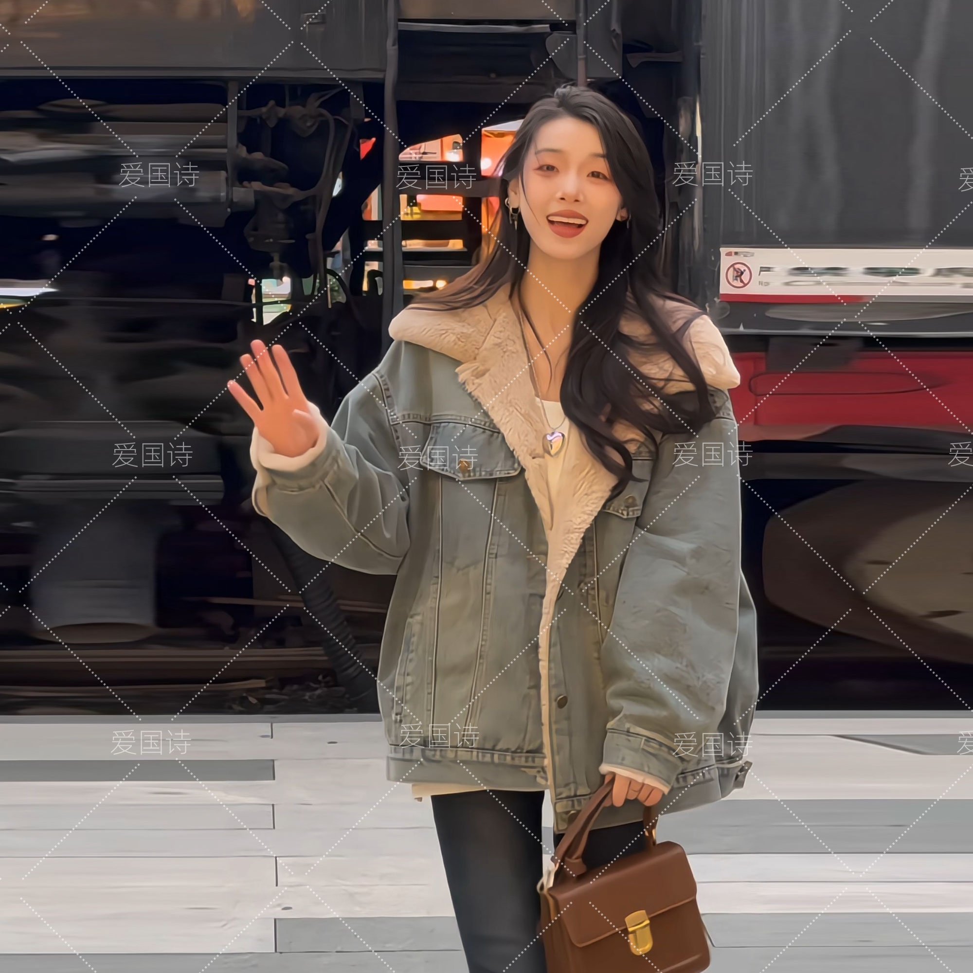 加绒加厚牛仔棉服外套女2025冬季新款韩版宽松棉衣夹克上衣6395#