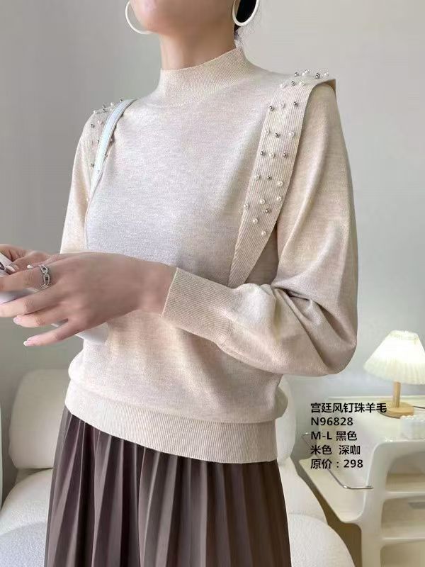  YANGSHANG 修身针织抗起球钉珠打底外穿羊毛衫 N96828、3302