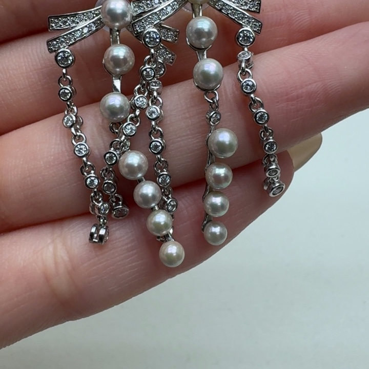 海水珍珠耳饰银S925镶嵌