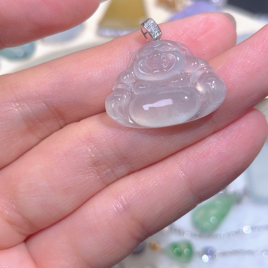 颈饰18K金镶嵌翡翠翡翠