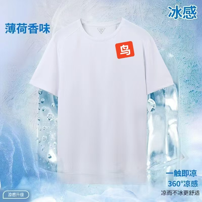 运动男士速干棉夏季薄款跑步短袖宽松体育透气上衣训练速七速干鸟