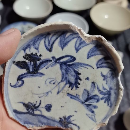 瓷片青花影青杯垫学习标夲