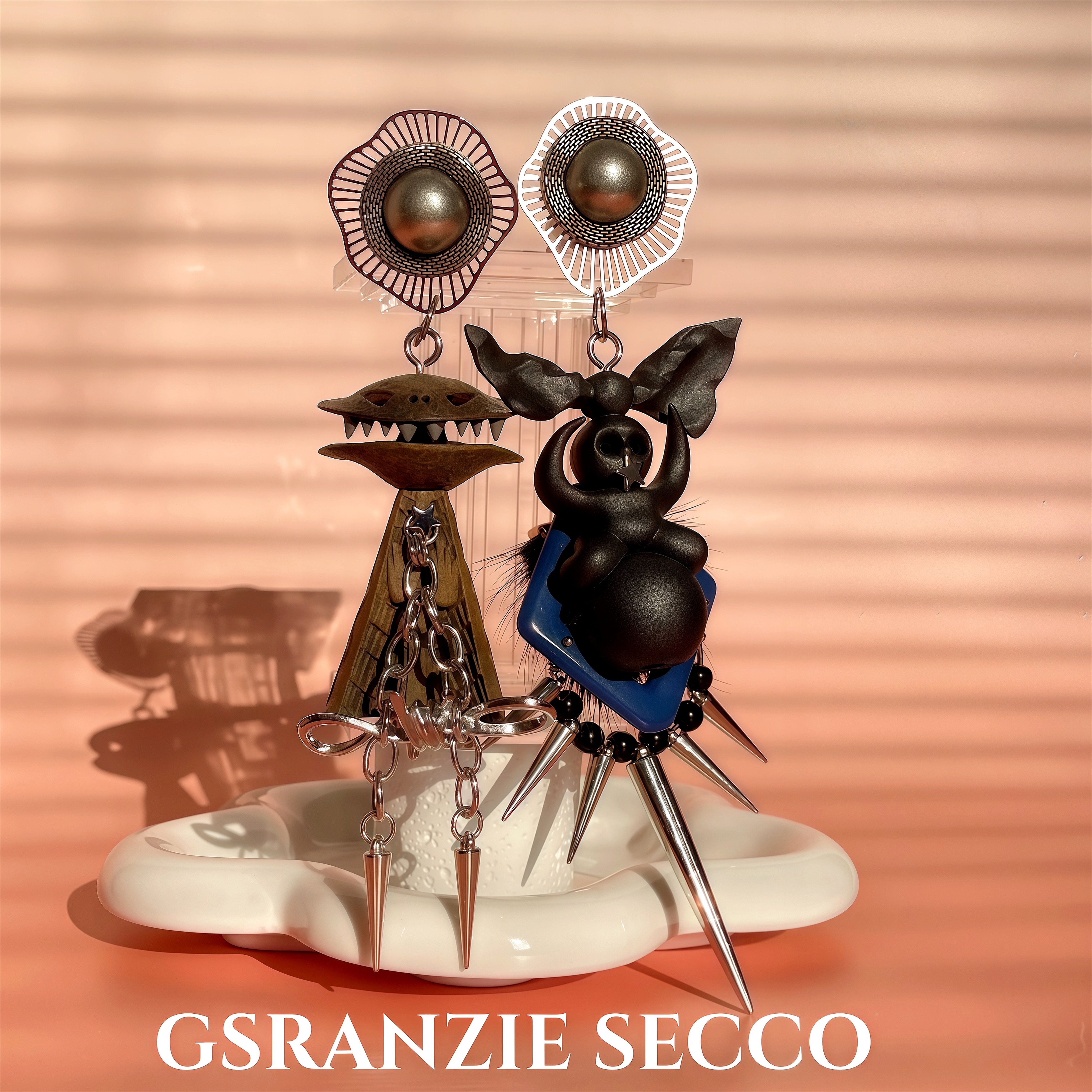 非金属树脂耳饰 【3450】时尚设计师小众创意设计手作DIY萌娃耳环