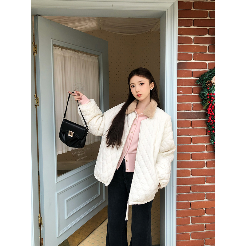 SHAOER【空白格】韩版气质菱格设计感内胆羽绒外套女 S725R20103