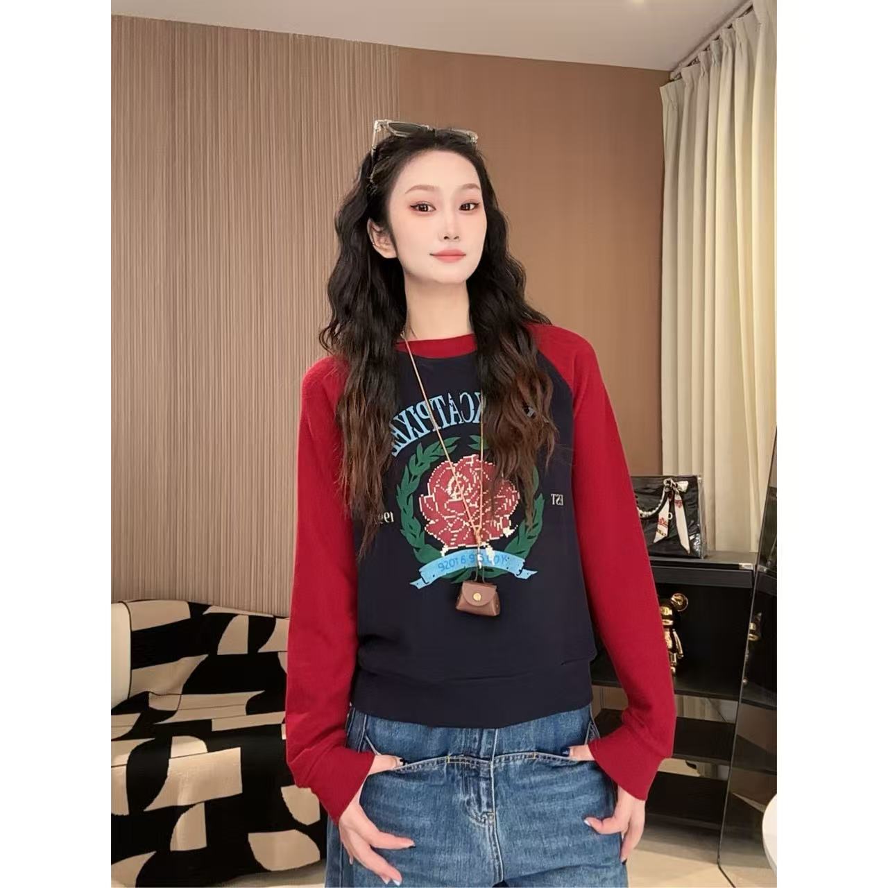 ANGEL HUE-秋冬「胜利花」时髦减龄休闲显瘦加厚内搭打底长袖2087