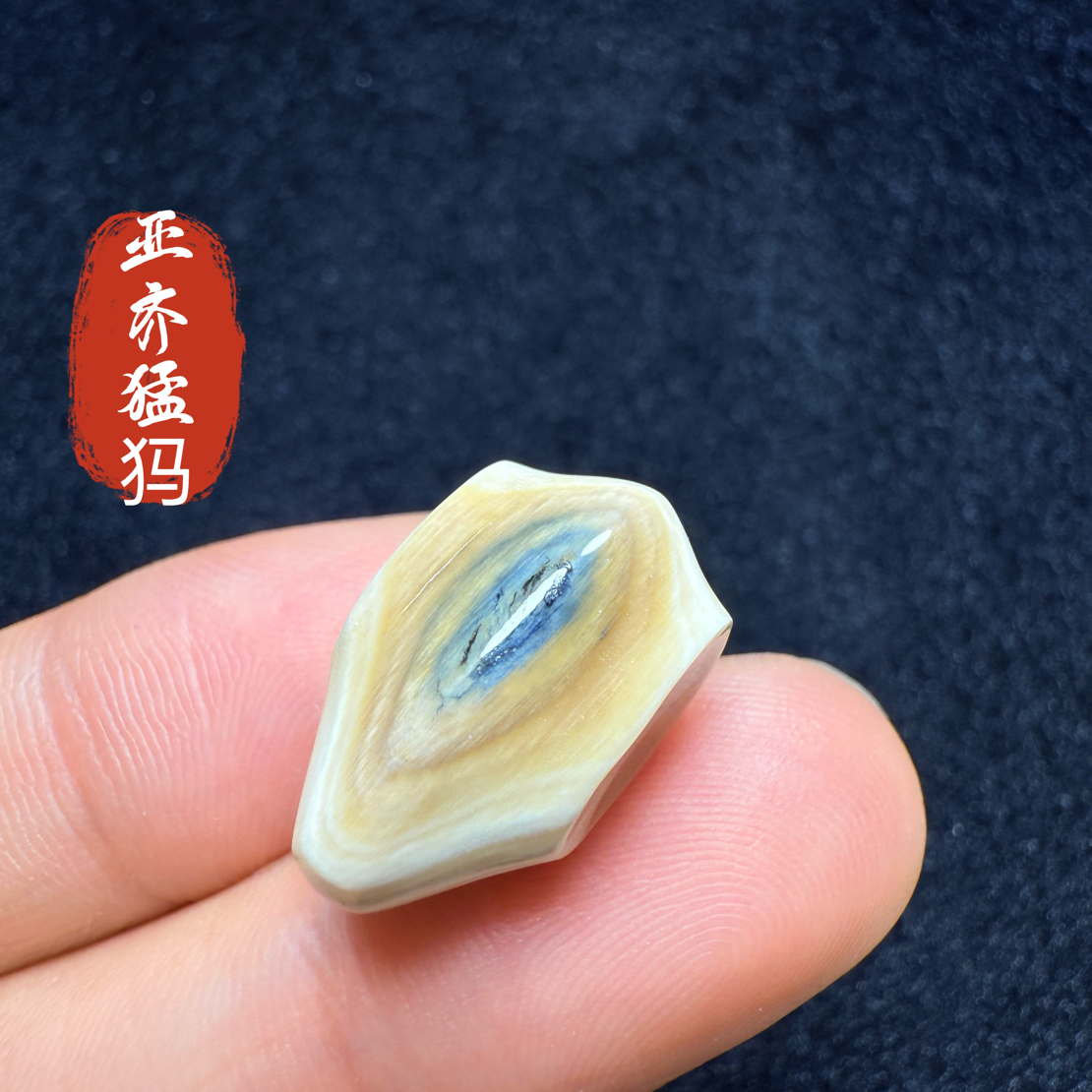 Y48猛犸象牙冰料蓝皮蓝眼睛鲨鱼背三通10.8*11.7*18.4