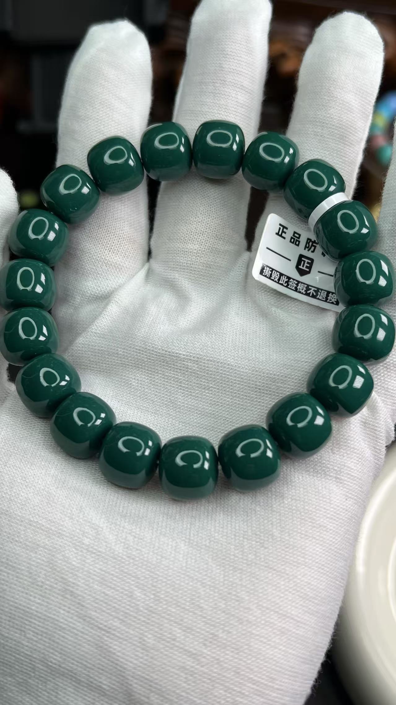 精选10mm珍藏级高品质纯手工打磨精工地狱绿老邢手串