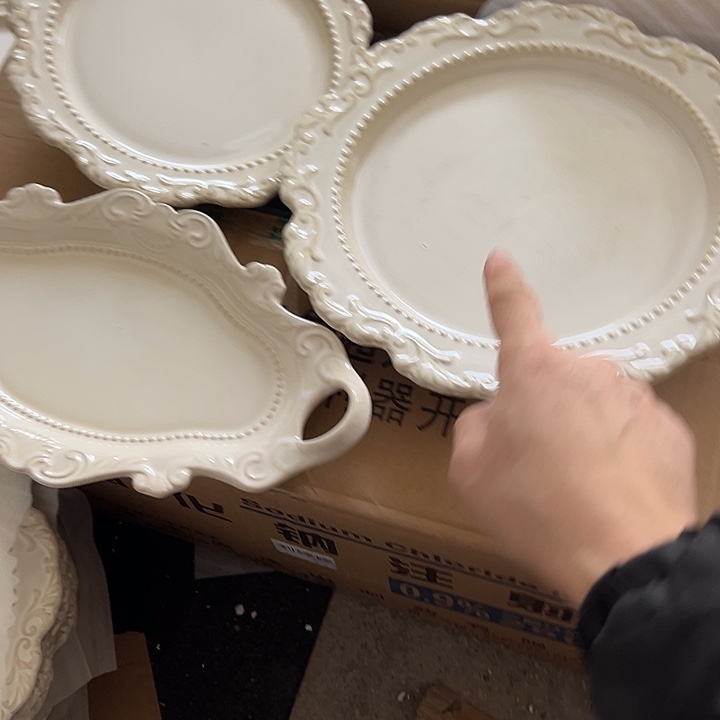 瓷片默认瑕疵商品浮雕3件