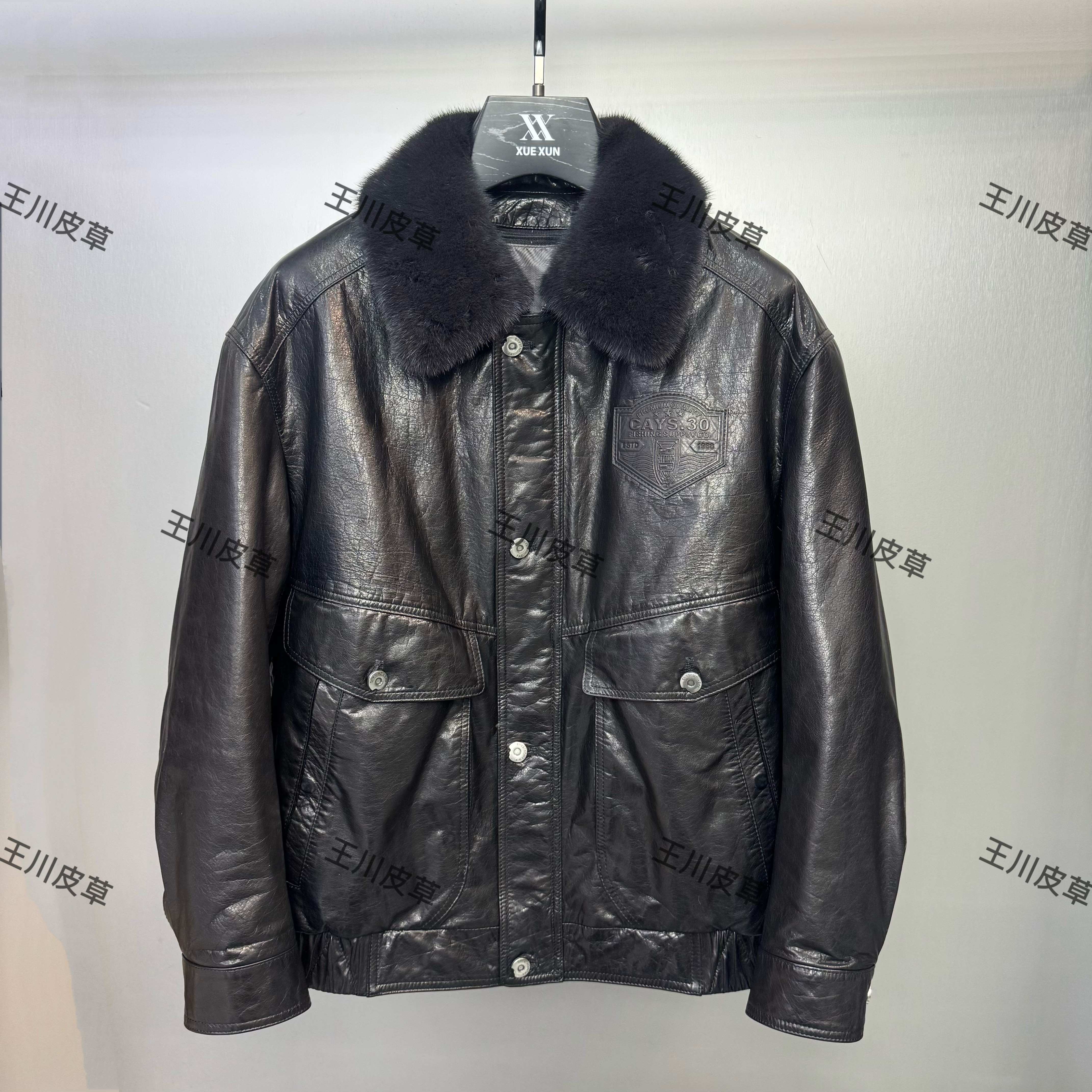 冬季男士可脱卸内胆真皮皮衣外套