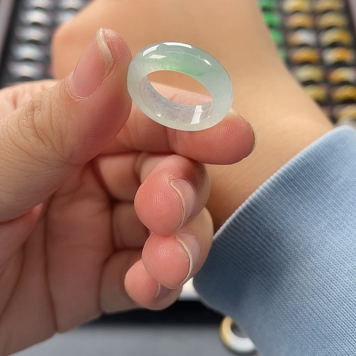 翡翠未镶嵌戒指天然翡翠7圈