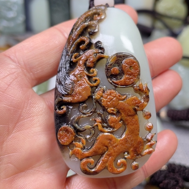 和田玉未镶嵌挂件