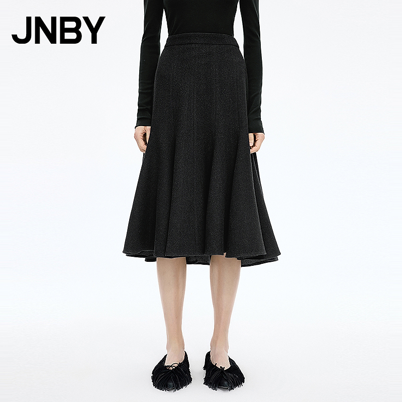 【商场同款】JNBY/江南布衣25冬新品半身裙女绵羊毛休闲5P0D14450
